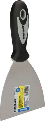 Imagen del producto de Espátula Wolfpack con mango de goma antideslizante y hoja de 100 mm.