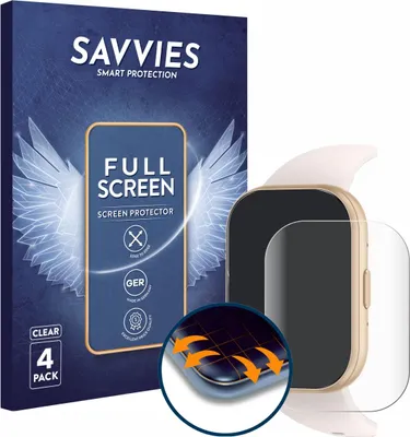 Produktbild von 4x Savvies Fullscreen Schutzfolie für Miecgth IW06 1.75" Displayschutz Folie Fullcover Klar Transparent