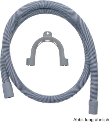 Produktbild von Kunststoff-Waschmaschinen-Spiral-Ablaufschlauch mit Schlauchhalter, 1,50 Meter (bis 60°C)