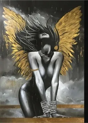 Produktbild von Malen nach Zahlen: Akt einer Frau, Engelmotiv, 40x50 cm, auf Leinwand, gerahmt. Kreatives Hobby