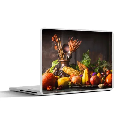 Produktbild von MuchoWow® Laptop Aufkleber Sticker Cover Gemüse - Obst - Rustikal - Tisch 31x22.5 cm - Laptop-Deko