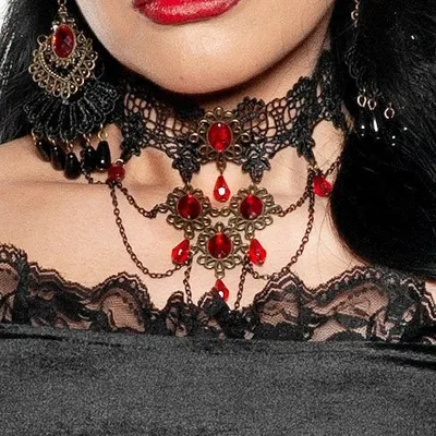 Produktbild von Gothic Halsband Blutstropfen