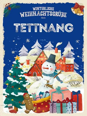 Produktbild von vianmo Holzschild 40x30 cm Weihnachtsgrüße TETTNANG