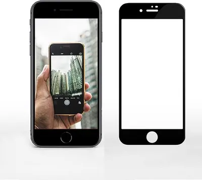 Produktbild von 2x iPhone 7 Plus 8 Plus 3D Panzer Schutz Glas Echtglas Tempered Schwarz