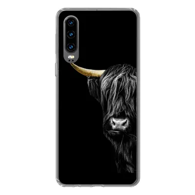 Produktbild von MuchoWow® Handyhülle Schutzhülle Hülle für Huawei P30 Schottischer Hochländer - Kühe - Gold Silikon Softcase Handy Hülle - Kartenbesitzer
