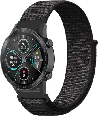Produktbild von Strap-it Honor Magic Watch 2 Nylonarmband (Schwarz)