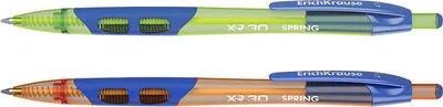 Produktbild von Druckkugelschreiber XR-30 Spring 0,35mm mit Gummigriff 12er Set Blau