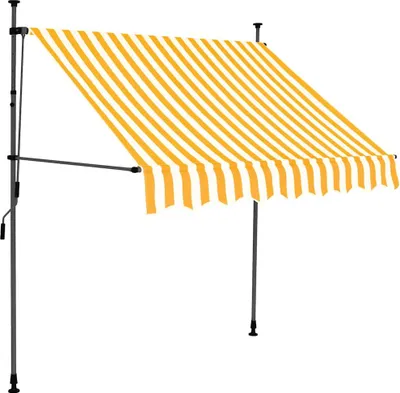 Produktbild von vidaXL Einziehbare Markise Handbetrieben mit LED 100 cm Weiß Orange