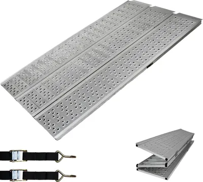 Produktbild von DREIBREIT by TRUTZHOLM Alu Auffahrrampe 215 cm 3-fach klappbar 1020 kg gelocht Verladerampe Rampe
