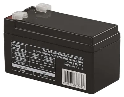 Bezúdržbový olověný akumulátor 12 V/1,3 Ah, faston 4,7 mm