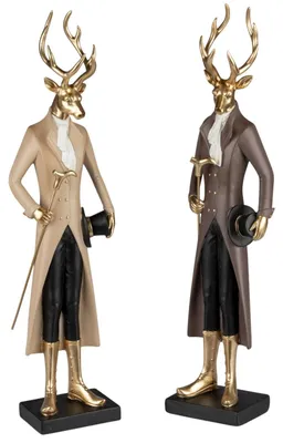 Produktbild von formano Dekofigur Hirsch Figuren 2er Set 48 cm Gold Weihnachten Winterdeko