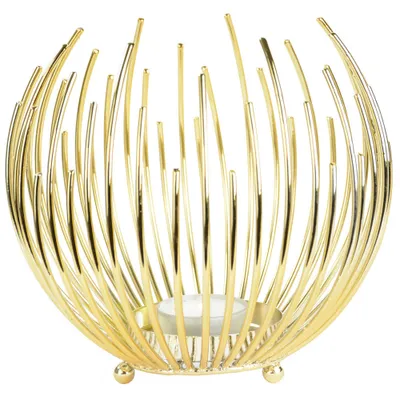 Produktbild von Teelichthalter Strahlenkugel 15cm | Gold