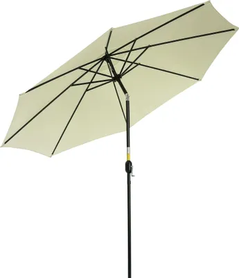 Produktbild von Gartensonnenschirm - Ø295 x 250 cm - Mit Kurbel und Neigefunktion - Polyester-Bespannung - Weiß