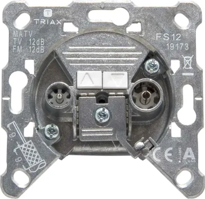 Image de TRIAX Prise double, AD 12 dB, 5-1000 MHz, TV+RF, 1 pièce.