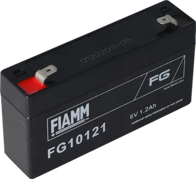 Produktbild von Fiamm FG10121 Blei-Gel Akku 6 Volt, 1,2Ah mit 2 Faston Steckkontakten