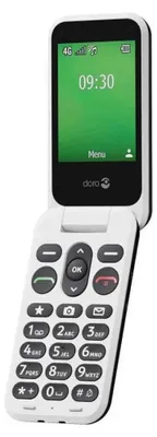 Produktbild von Doro Leva E30, Klappgehäuse, Single SIM, 7,11 cm (2.8"), 0,3 MP, 1150 mAh, Schwarz, Weiß
