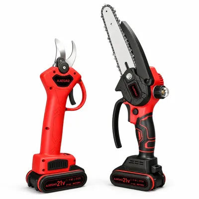 Produktbild von AJIEQAQ 2-in-1 Akku Astschere & Mini Kettensäge 21V, Brushless, 25mm Schnitt, 6 Zoll, 2 Akkus