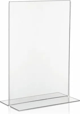 Produktbild von VITAdisplays® T-Werbeaufsteller/T-Ständer/Tischaufsteller/Acryl-Aufsteller, DIN A4 (21×29,7cm), Transparent (NE-380)