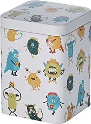 Produktbild von Dose "Happy Monsters", 100 gDose "Happy Monsters", 100 g eckig, Stülpdeckel, matt 10 x 7,3 x 7,3 cm