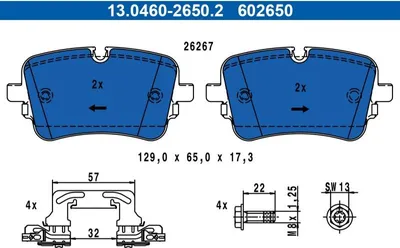 Obrázek produktu pro Kompletní brzdové destičky ATE 13.0460-2650.2