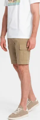 Obrázok produktu pre Ombre Clothing Pánske plátenné šortky Diaria hnedá S