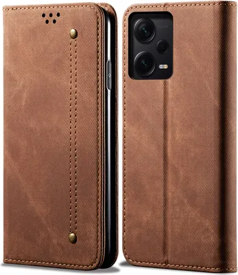 Obrázek produktu pro Redmi Note 12 Pro+ 5G Case, kožené flipové pouzdro typu kniha s funkcí stojánku pro Xiaomi Redmi Note 12 Pro+ 5G Brown