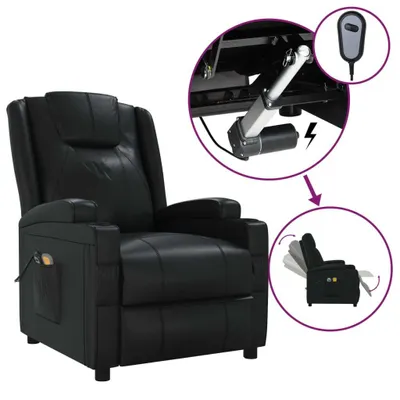 Produktbild von vidaXL Massagesessel Elektrisch Schwarz Kunstleder