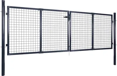 Obrázok produktu pre vidaXL Mrežová záhradná bránka pozinkovaná oceľ 300 x 75 cm sivá