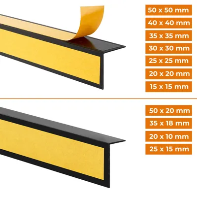 Produktbild von Winkelprofil Selbstklebend QUEST 35x18 mm, Hart-PVC Kantenschutzprofil, Winkelleiste für Innenecken, L-Form, KTZN, bronze, 150 cm