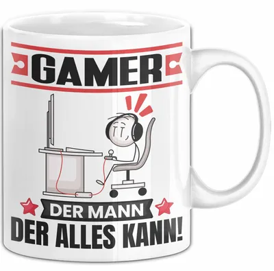Produktbild von Gamer Tasse Geschenk für Gamer Der Mann Der Alles Kann Geschenkidee zum Geburtstag (Weiß)