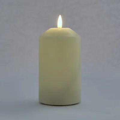 Produktbild von LED-Kerze, Wachs, 7,5 x 12,5 cm, Mandel