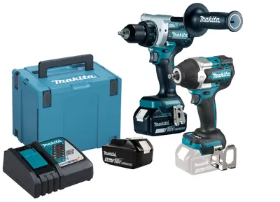 Produktbild von Makita DLX 2453 TJ Akku Kombo Kit Zimmerei DDF 486 Akku Bohrschrauber + DTW 700 Akku Schlagschrauber + 2x Akku 5,0 Ah + Ladegerät + Makpac