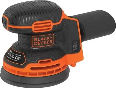 Produktbild von Exzenterschleifer, Akku, BLACK+DECKER BDCROS18N-XJ, 18V, 125mm, mit 3 Schleifscheiben, ohne Akku