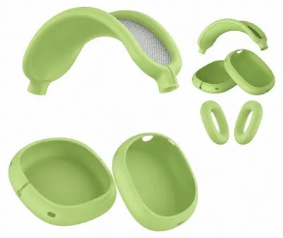 Obrázek produktu pro Silikonový ochranný obal 3 v 1 pro sluchátka Apple AirPods Max / Max 2, zelený. Příslušenství