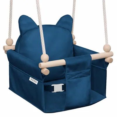 Immagine prodotto di Altalena per bambini MAMOI con cintura di sicurezza, altezza regolabile 150–190 cm, altalena per interni, struttura stabile, seduta in velluto