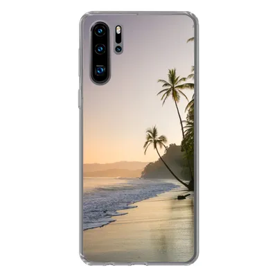 Produktbild von MuchoWow® Handyhülle Schutzhülle Hülle für Huawei P30 Pro Strand - Meer - Palme Silikon Softcase Handy Hülle - Schutzdeckel