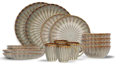 Produktbild von Cosy & Trendy Astera Pearl 16-teiliges Geschirrset für 4 Personen – 4 Speiseteller, 4 Frühstücksteller, 4 Schüsseln und 4 Becher