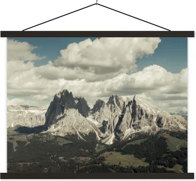 Produktbild von MuchoWow® Textilposter Dolomiten - Seiser Alm - Italien 60x45 cm mit schwarzem Rahmen - Poster Schlafzimmer