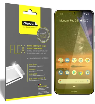 Produktbild von 3x Nokia 3.2 Schutzfolie Folie, 100% Displayabdeckung, dipos Flex