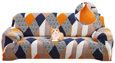 Image de Housse élastique universelle pour canapé, adaptée aux canapés 4 places