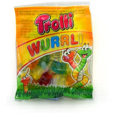Produktbild von Trolli Wurrli Fruchtgummi Würmer 100x10g Beutel für Karneval oder Party, 1000g