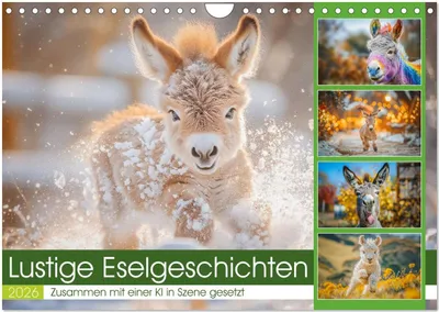 Produktbild von Lustige Eselgeschichten (Wandkalender 2026 DIN A4 quer), CALVENDO Monatskalender