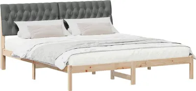 Productafbeelding van Bedframe met Gevoerd Hoofdgedeelte Bruin 180 x 200 cm