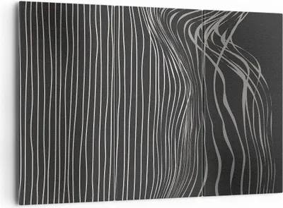 Produktbild von Bild auf Leinwand - Leinwandbild - 3 Teile - Abstraktion Streifen Schwarz und Weiß - 165x110cm Wand Bild Wanddeko Wandbilder Leinwanddruck Bilder Wanddekoration Leinwand bilder CE165x110-4152
