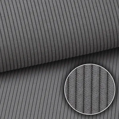 Produktbild von HEKO PANELS Murano Premium Cordoptik Deko Stoff Möbelstoff Polsterstoff Cord Breitcord - Aschgrau