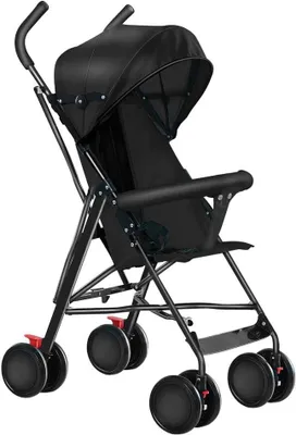 Produktbild von Kinderwagen – Reisebuggy – Sichere Fortbewegung – Vierradfederung – 45 x 67 x 100 cm – Schwarz