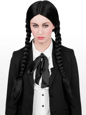 Image de Wednesday - Perruque de costume pour Mardi Gras Halloween