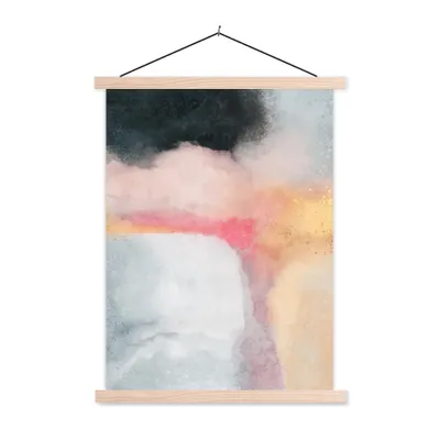 Produktbild von MuchoWow® Textilposter Malerei - Abstrakt - Design 120x160 cm mit holzfarbenen Rahmen - Plakatkarton