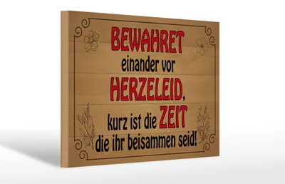 Produktbild von Holzschild Spruch 30x20cm bewahret einander vor Herzeleid