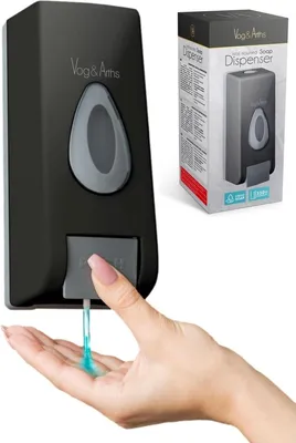 Produktbild von Vog&Arths - Seifenspender Wandmontage - Hängende Seifenpumpe Wand - Schwarz - Mechanische Seifenpumpe - 350ml - Ohne Batterien!